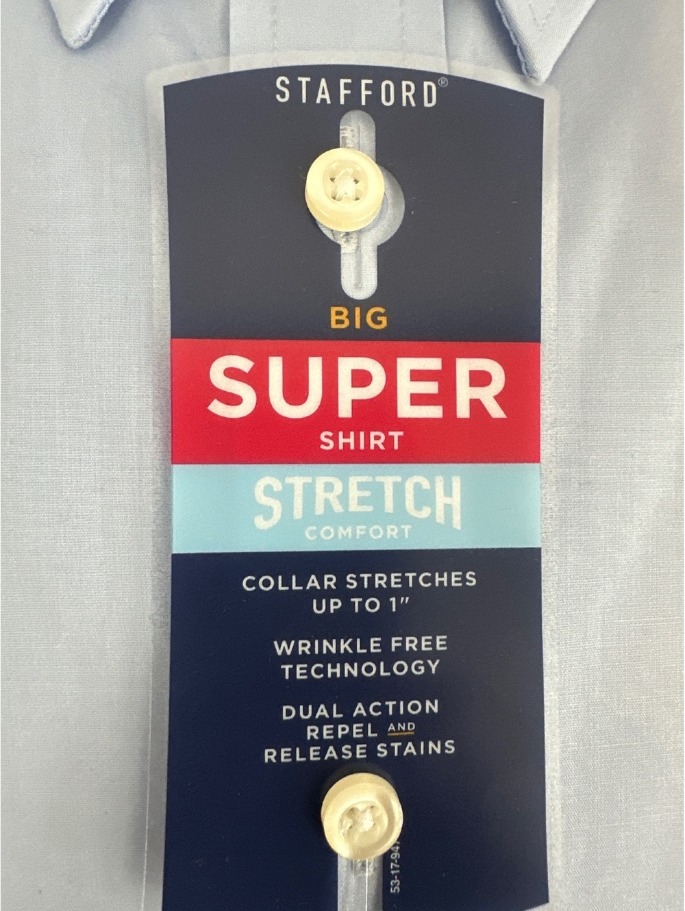 Stafford Big Super Stretch Comfort Travel Performance Shirt, - Picture 3 of 4
